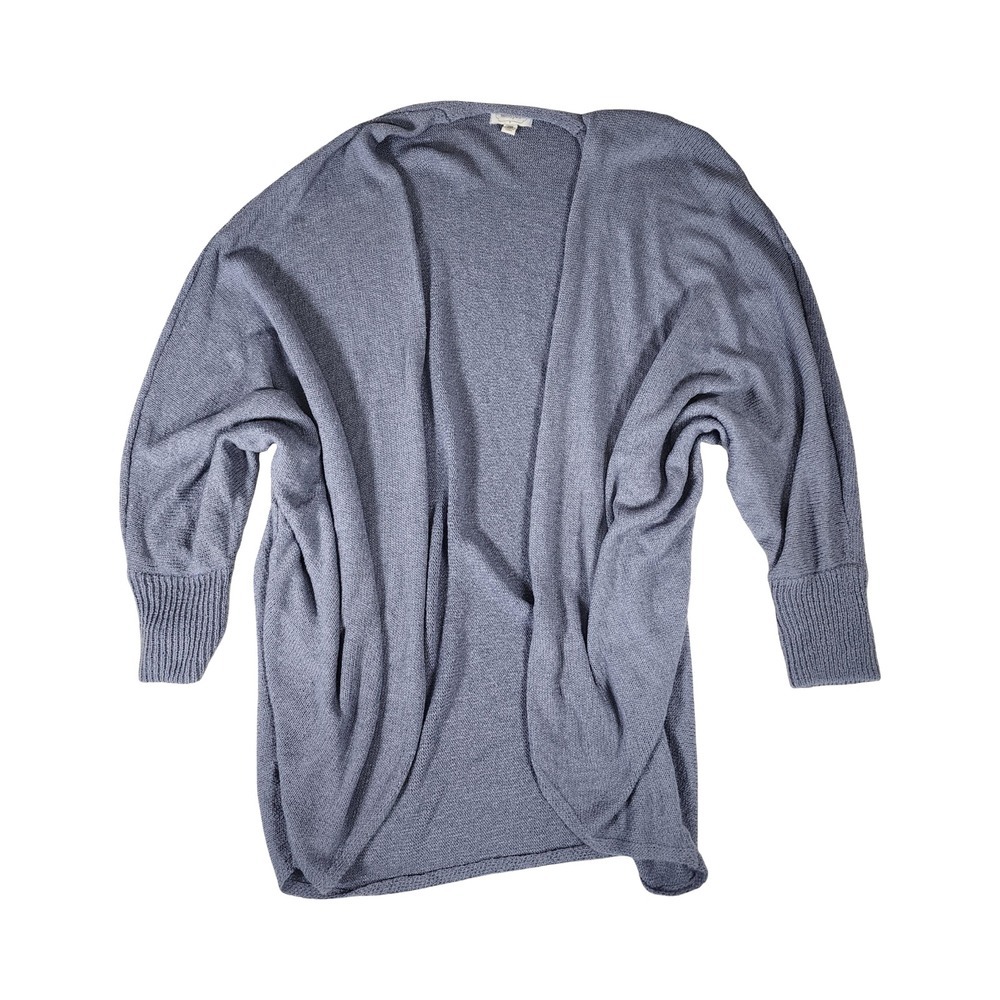 Mud Pie Women Blue Open Front Cocoon Cardigan Sweater One Size Relaxed Knit